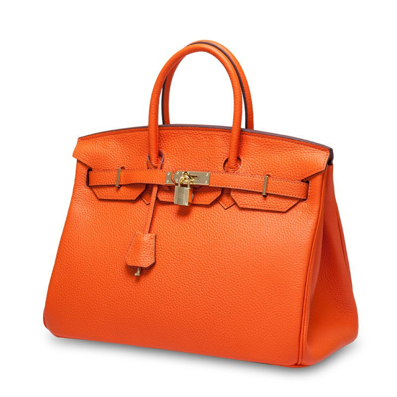 Women's First Layer Cowhide Genuine Leather Portable Handbags
