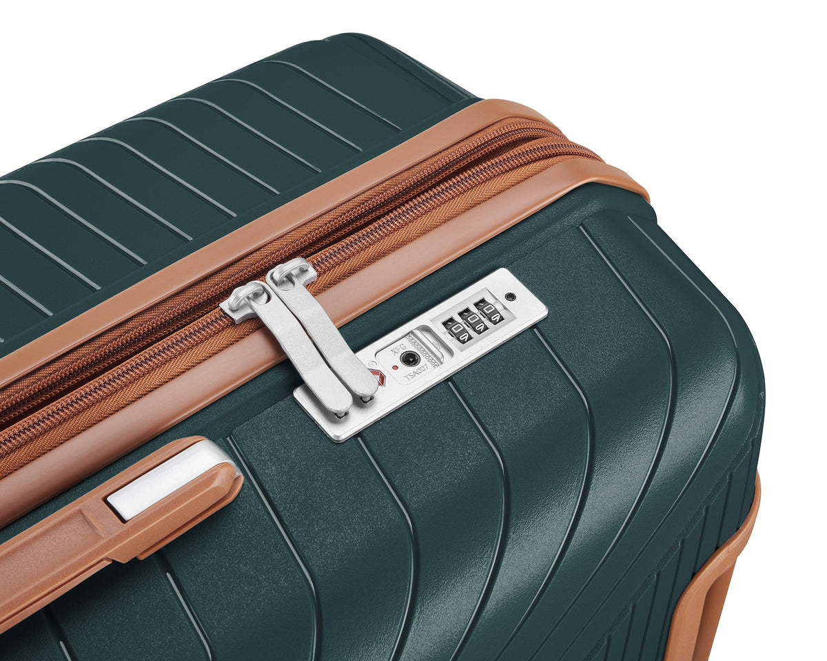 Luggage set of 4 pieces (14/20/24/28) with 4 360 degree silent rotating wheels made of PP material and durable TSA lock