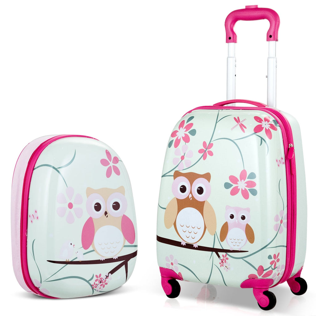 Kids Luggage Set 12" & 16" with Backpack - Green Astronaut