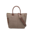 Dot Tote | Chocolate Washed Canvas + Brown Leather