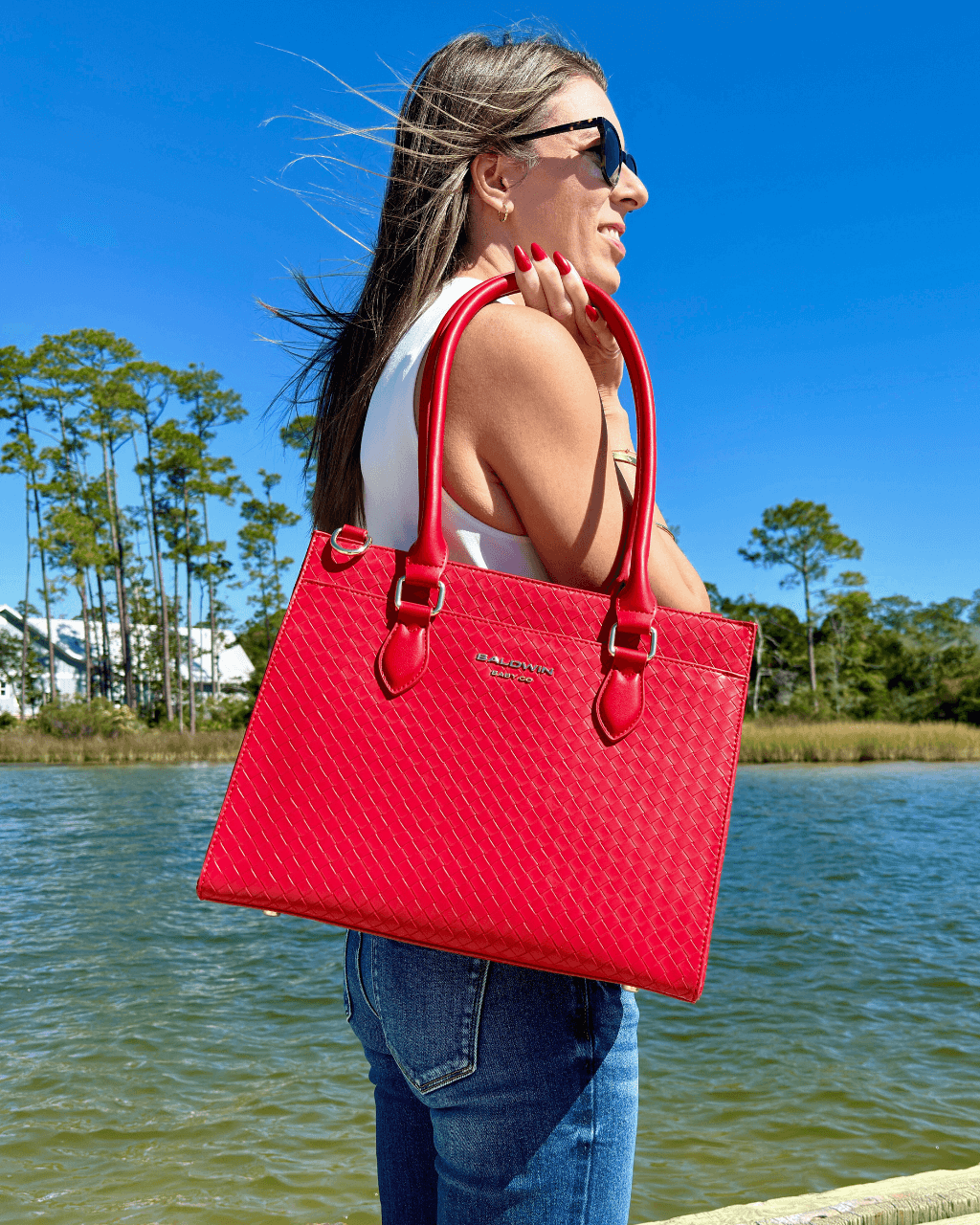 The Montrose Diaper Bag Tote - Cardinal