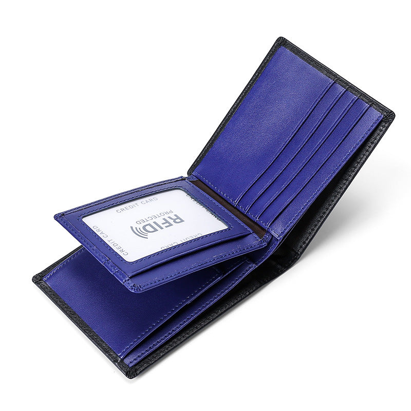 Men's First Layer Cowhide Leather Off Short Men's Wallets