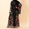 3D-Style Rose Garden Embroidered Open Abaya (MOA275)