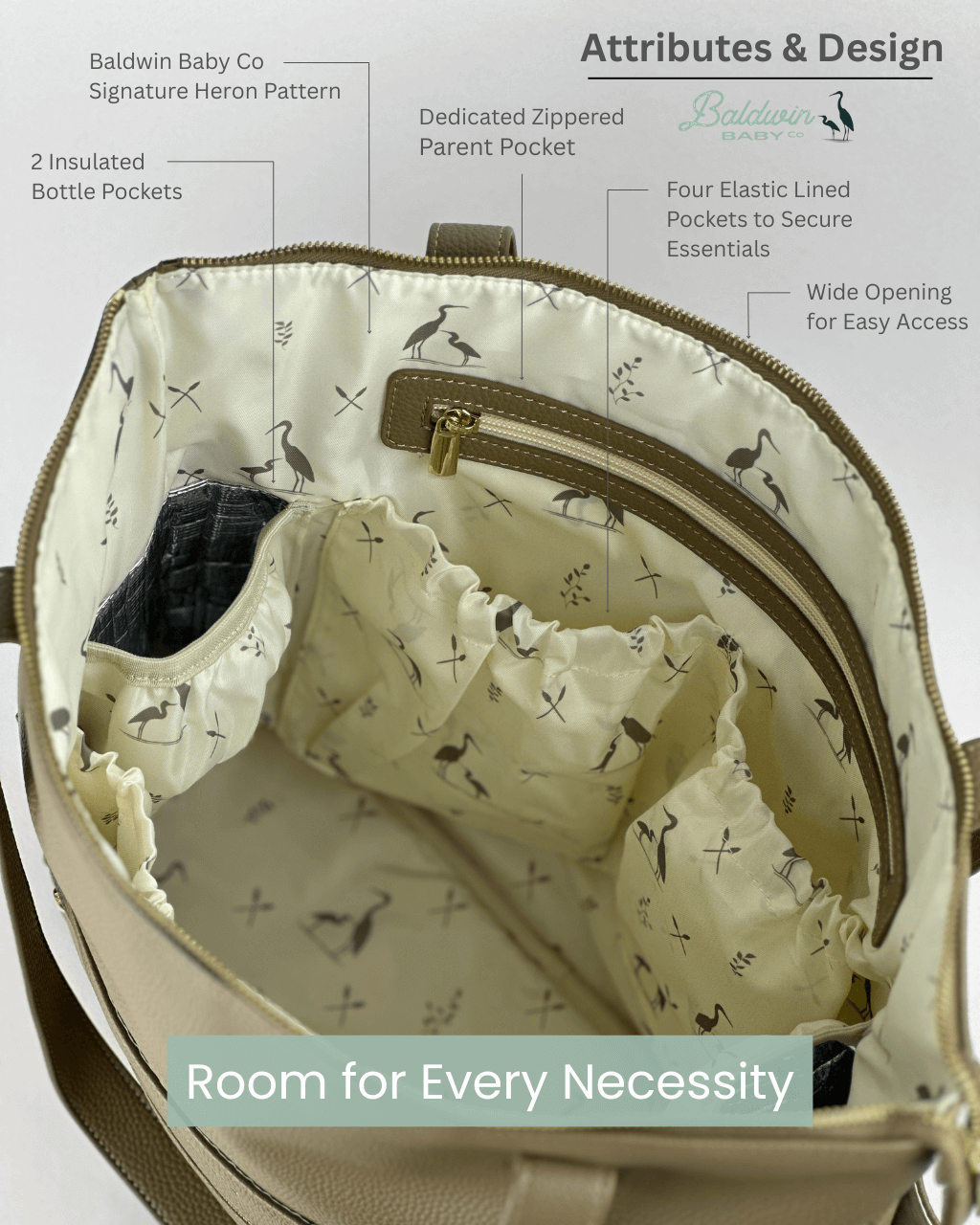 The Lillian Diaper Bag - Driftwood