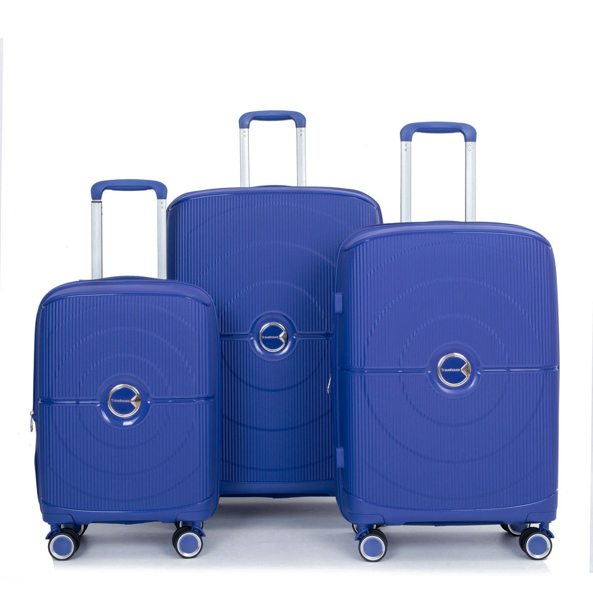 Expandable Hardshell Suitcase Double Spinner Wheels PP Luggage Sets Lightweight Durable ,3-Piece Set (20/24/28) ,Navy