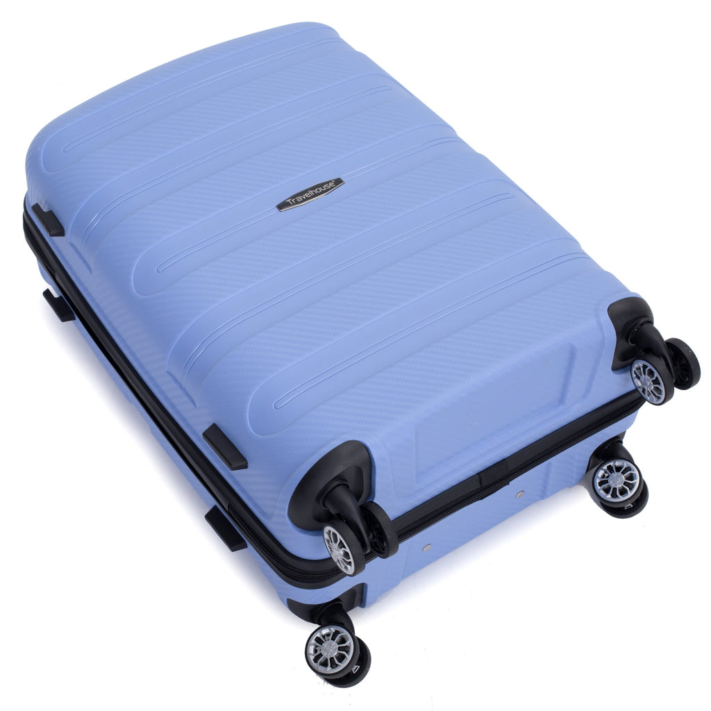 Hardshell Suitcase Spinner Wheels PP Luggage Sets Lightweight Durable Suitcase ,3-Piece Set (20/24/28) ,Purplish Blue