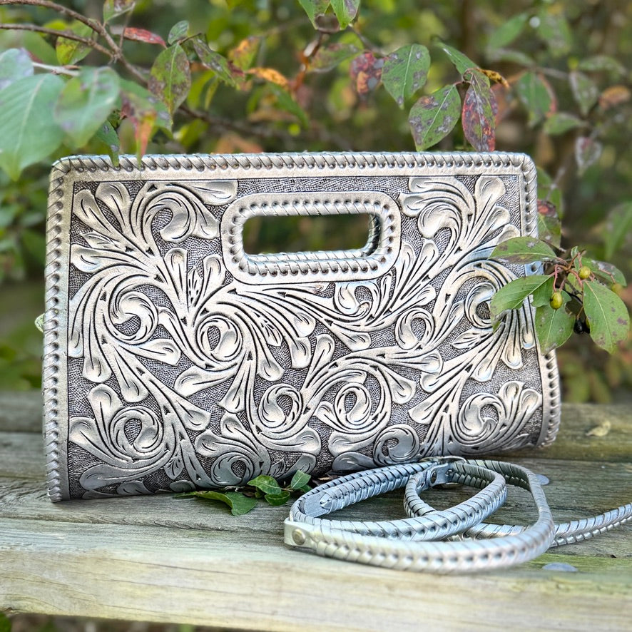 Hand-Tooled Leather Large Clutch Bag "ENVELOPE" by ALLE more Colors