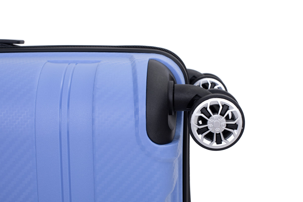 Hardshell Suitcase Spinner Wheels PP Luggage Sets Lightweight Durable Suitcase ,3-Piece Set (20/24/28) ,Purplish Blue