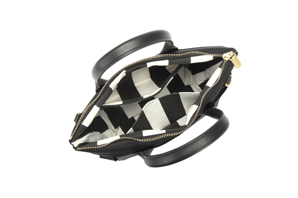 Dot Tote | Black Nylon + Black Leather