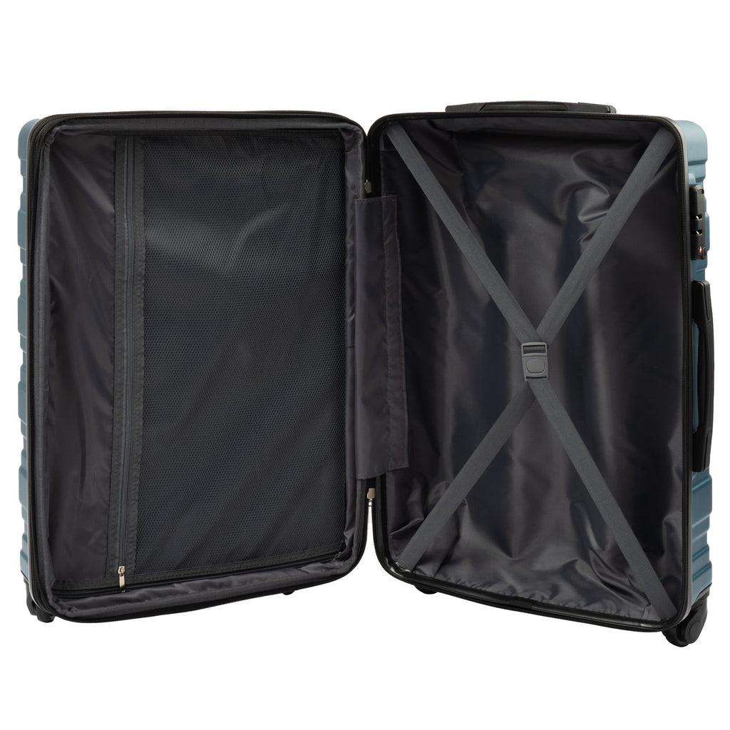 Hardshell Luggage Sets 3 Pcs Spinner Suitcase with TSA Lock Lightweight 20''24''28'' Navy + ABS