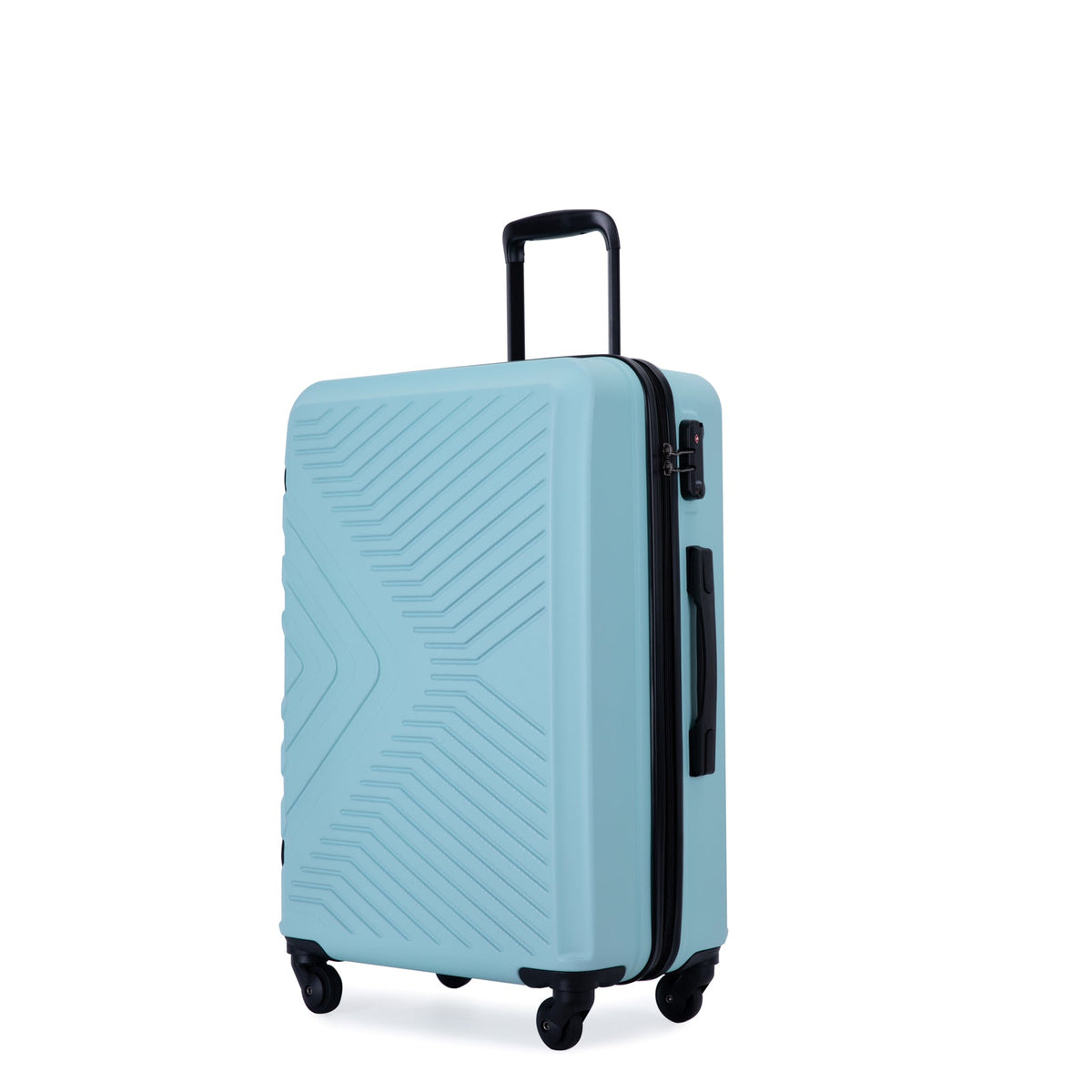 3 Piece Luggage Sets ABS Lightweight Suitcase with Two Hooks, Spinner Wheels, TSA Lock, (20/24/28)   Green