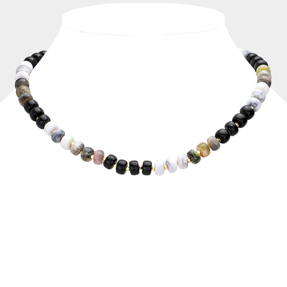 Natural Stone Beaded Necklace