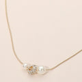 Delicate Crystal Center Pearl Accent Necklace
