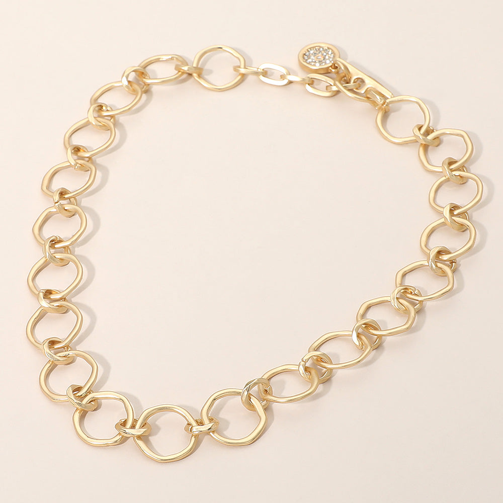 Linked Circle Chain Toggle Necklace