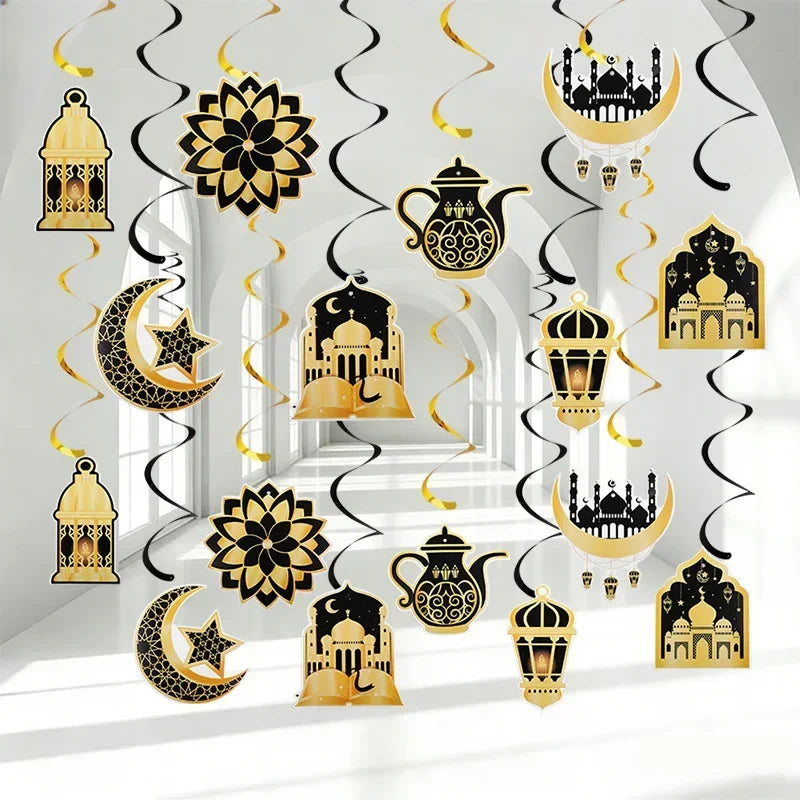 Garland - Ramadan Eid Mubarak Moon Star 8Pcs