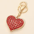 Bling Studded Heart Bag Charm Keychain