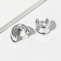 White Gold Dipped Curved Huggie Hoop Earrings