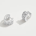 14K Gold Dipped Heart Shape CZ Stone Inlay Mini Huggie Hoop Earrings