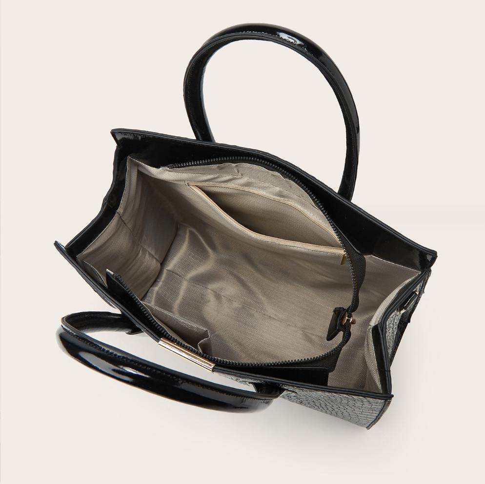 Fashionable Crocodile Texture Gradient Three-piece Large Shoulder Bags