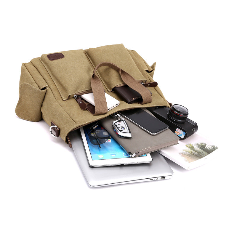 Men's Leisure Commute Large Capacity Portable Solid Men's Shoulder Bags
