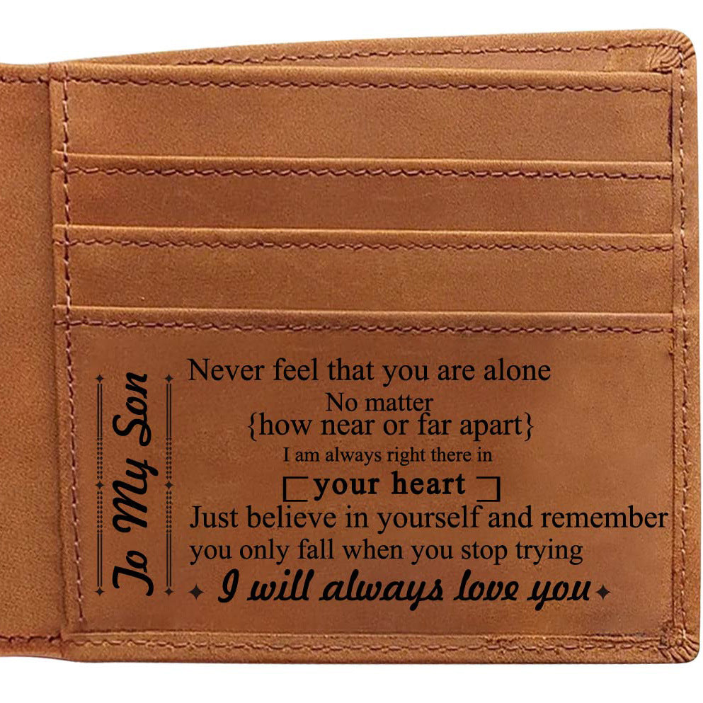 Men's Retro Crazy Horse Leather Genuine Laser Men's Wallets