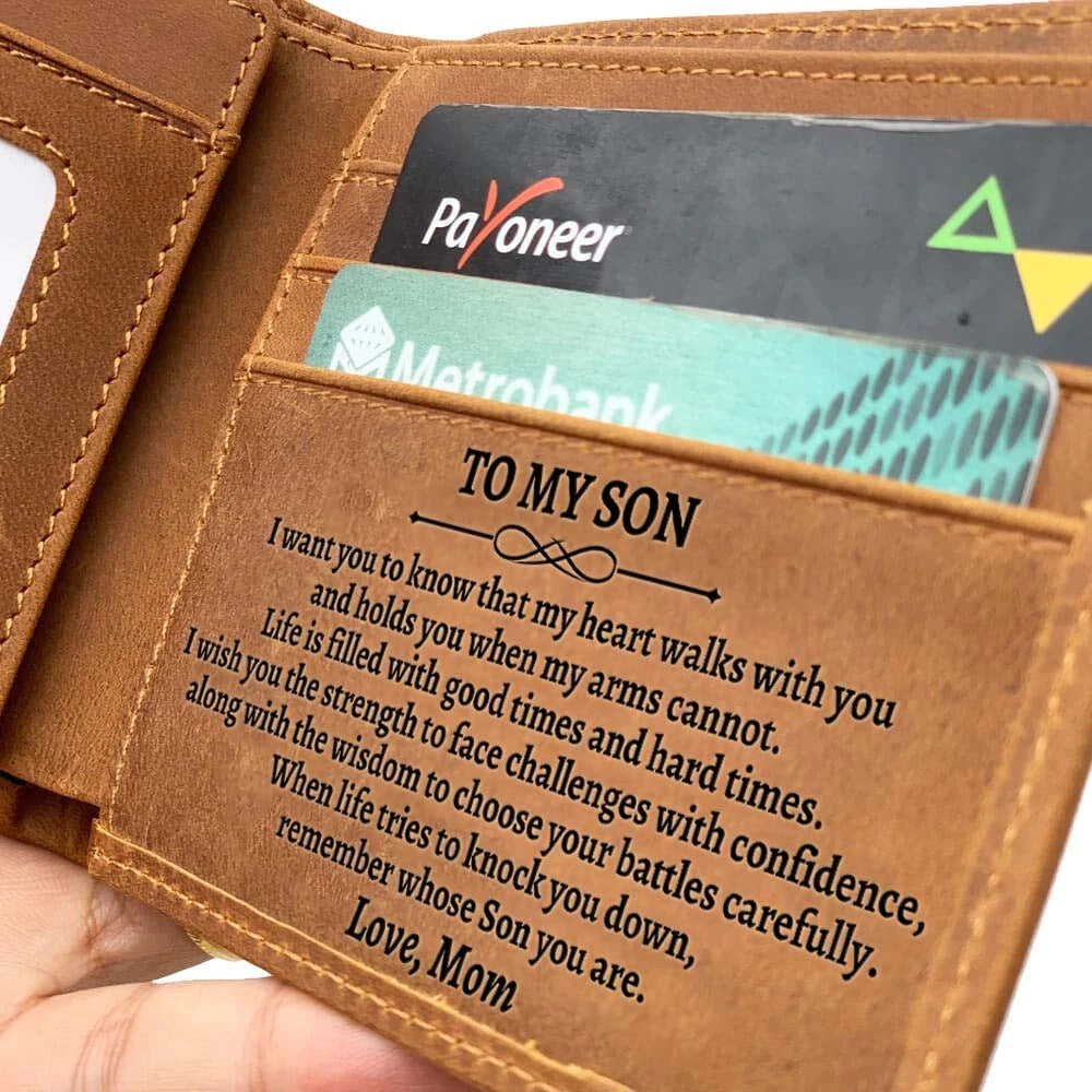Men's Retro Crazy Horse Leather Genuine Laser Men's Wallets
