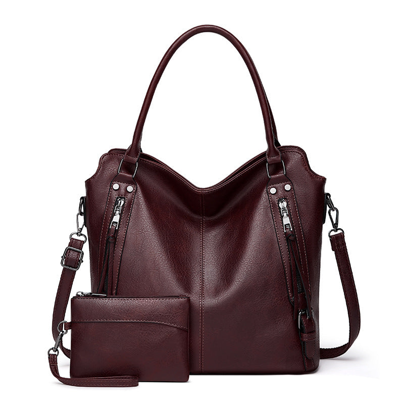 Women's Large Capacity Textured Simple Commuter Handbags