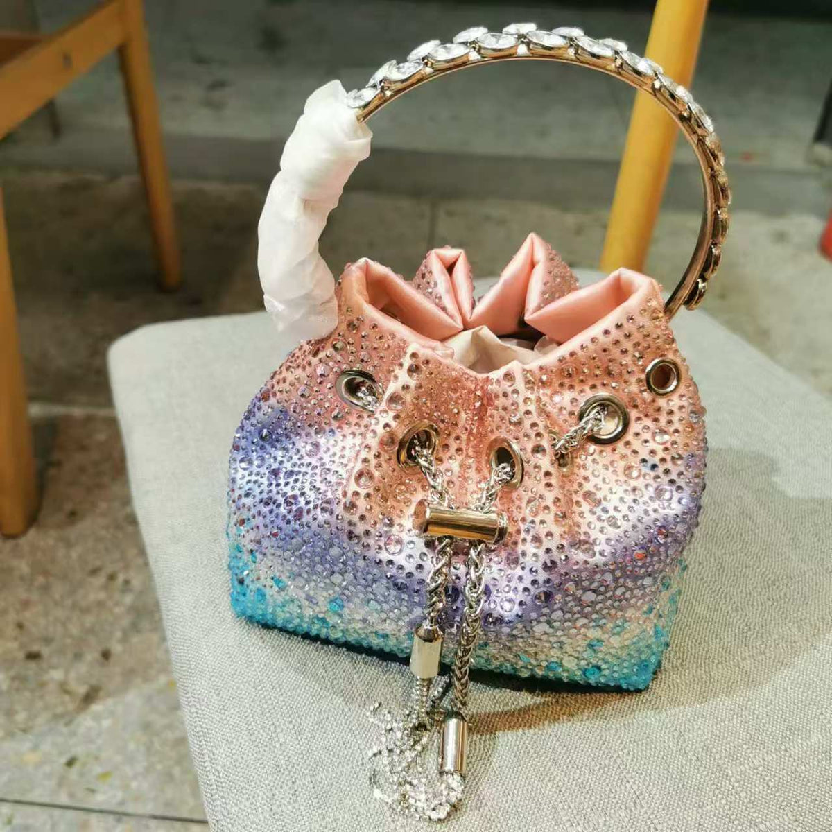 Women's Heron Live Streaming On Tassel Rhinestone Shoulder Bags