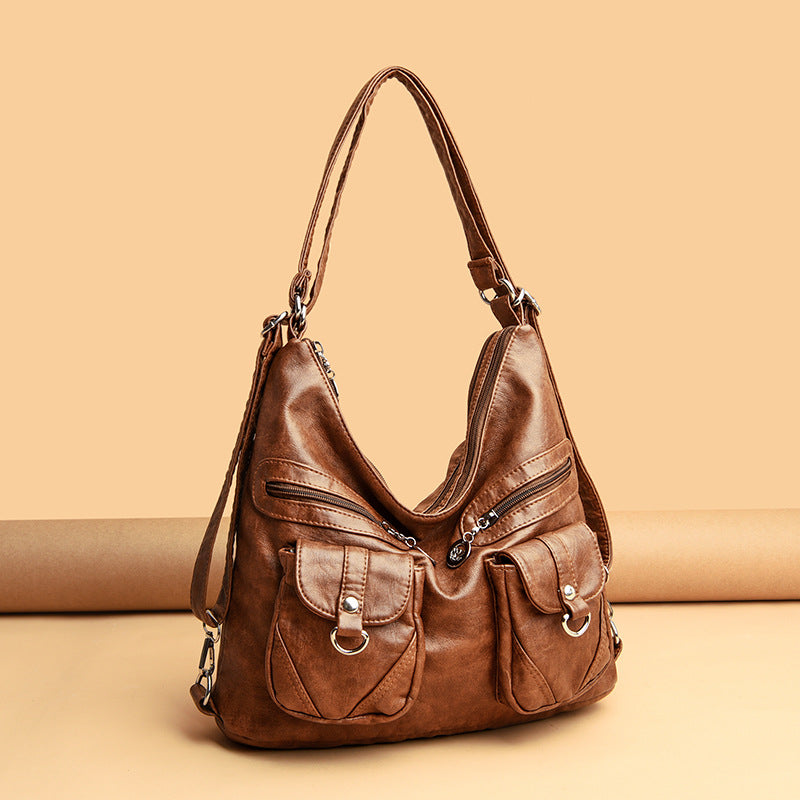 Women's Design Retro Large Capacity Washing Soft Crossbody Bags