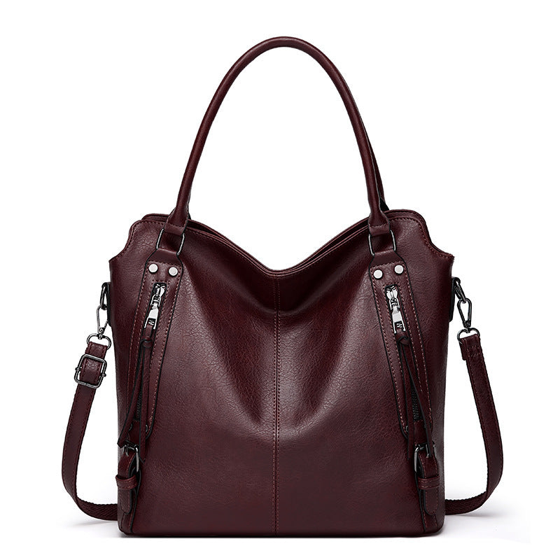Women's Large Capacity Textured Simple Commuter Handbags