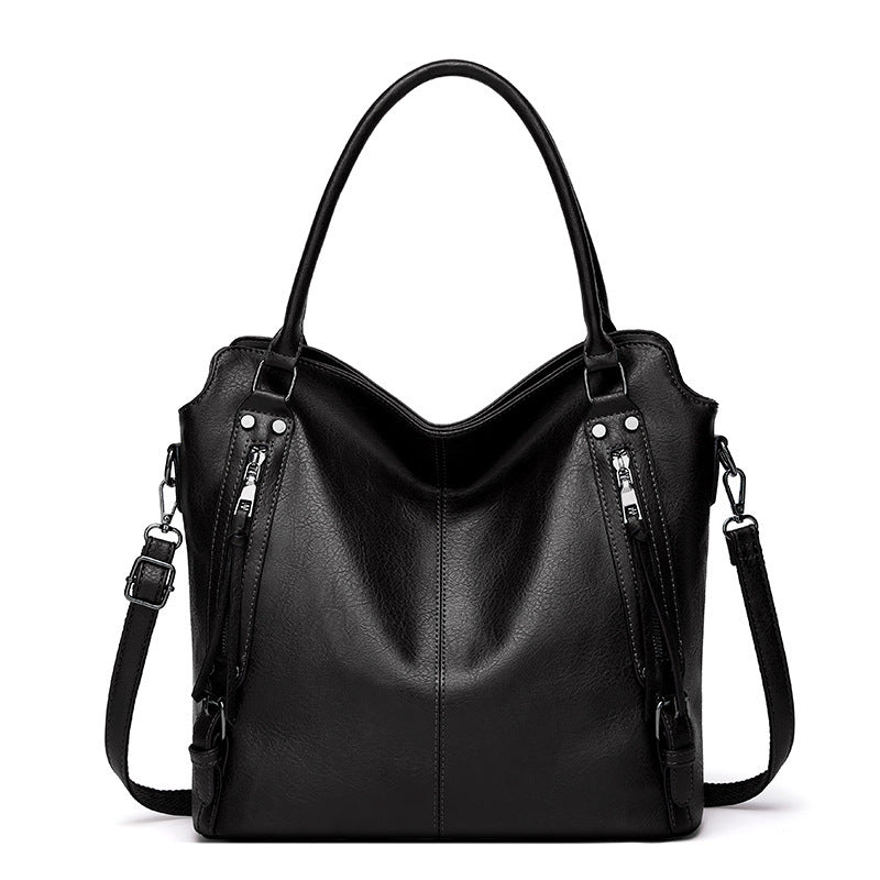 Women's Large Capacity Textured Simple Commuter Handbags
