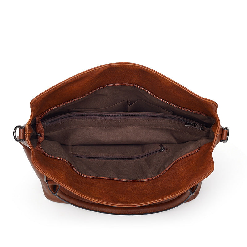 Women's Large Capacity Textured Simple Commuter Handbags