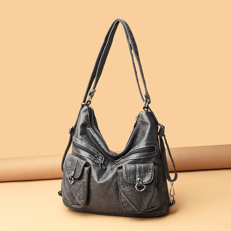 Women's Design Retro Large Capacity Washing Soft Crossbody Bags