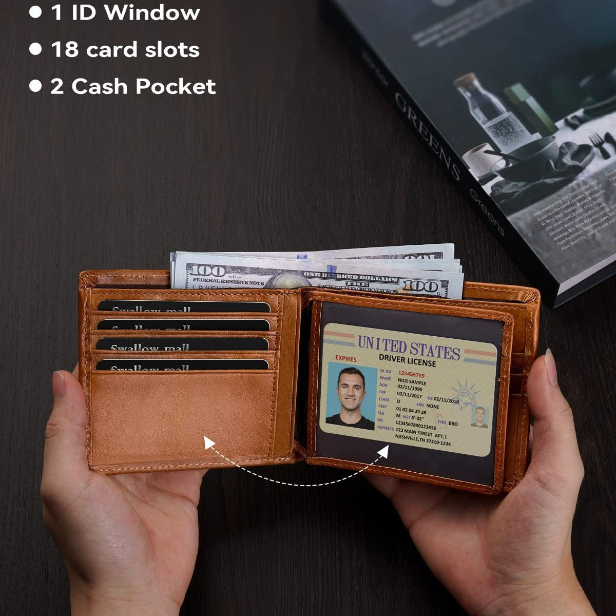 Men's First Layer Short Carbon Fiber Cowhide Men's Wallets
