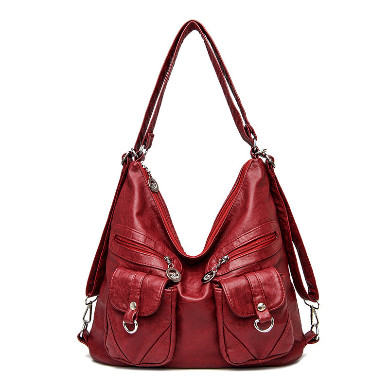 Women's Design Retro Large Capacity Washing Soft Crossbody Bags