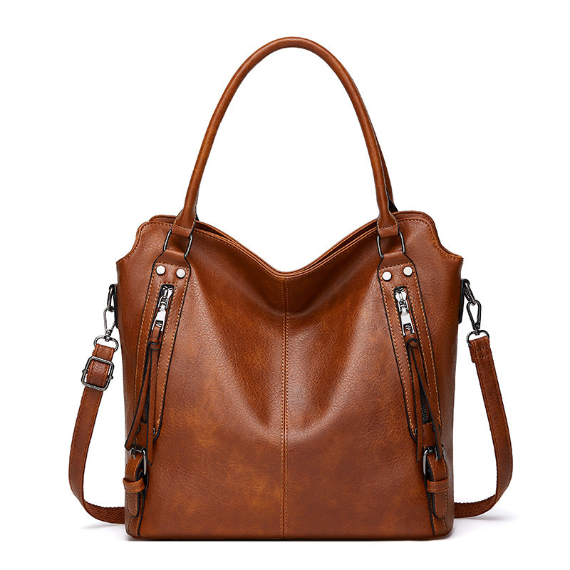 Women's Large Capacity Textured Simple Commuter Handbags