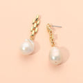 18K Gold Dipped Baroque Freshwater Pearl Chain Drop Earrings