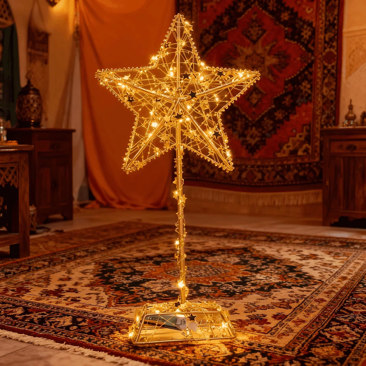 Ramadan Decoration - Star-Studded Metal with LED Lights