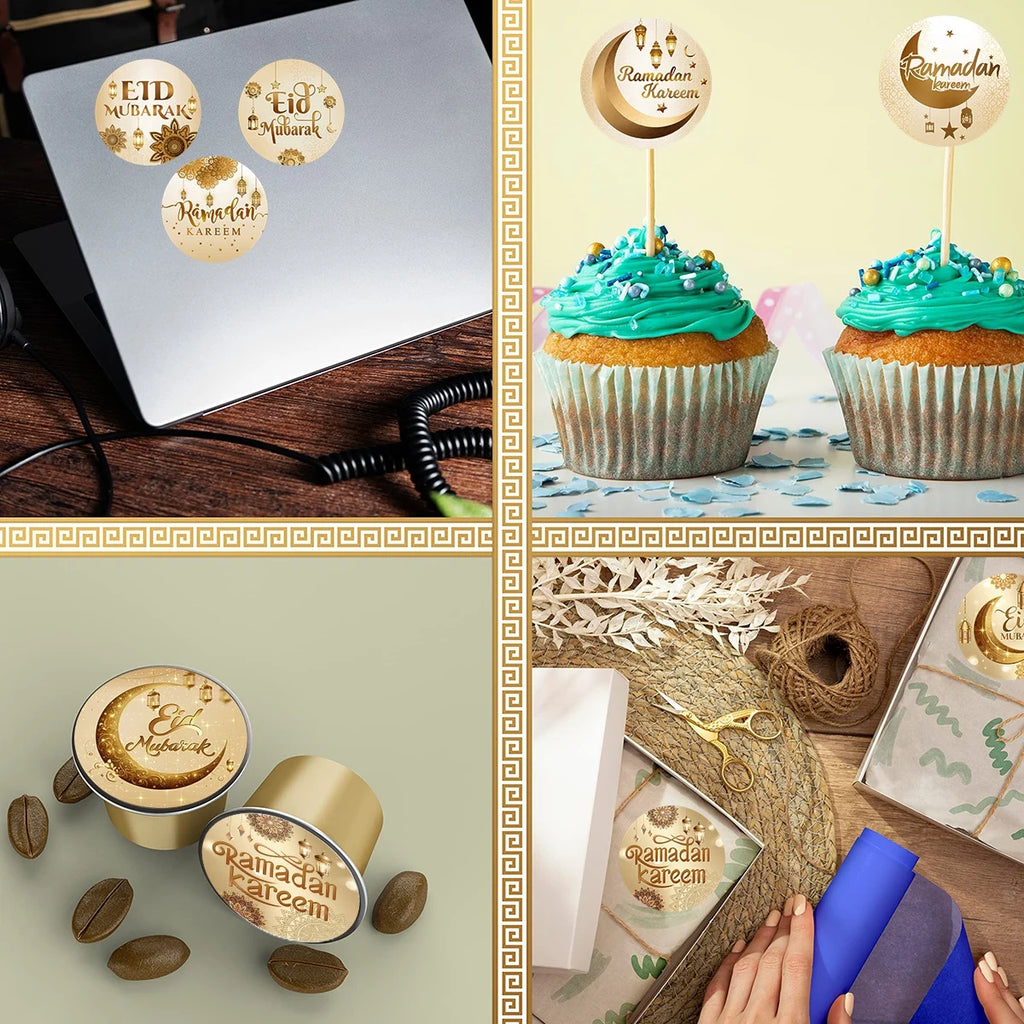 Eid & Ramadan Gold Gift Labels – 500 Stickers
