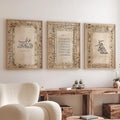 Islamic Calligraphy Canvas Print Set – 3 Pieces