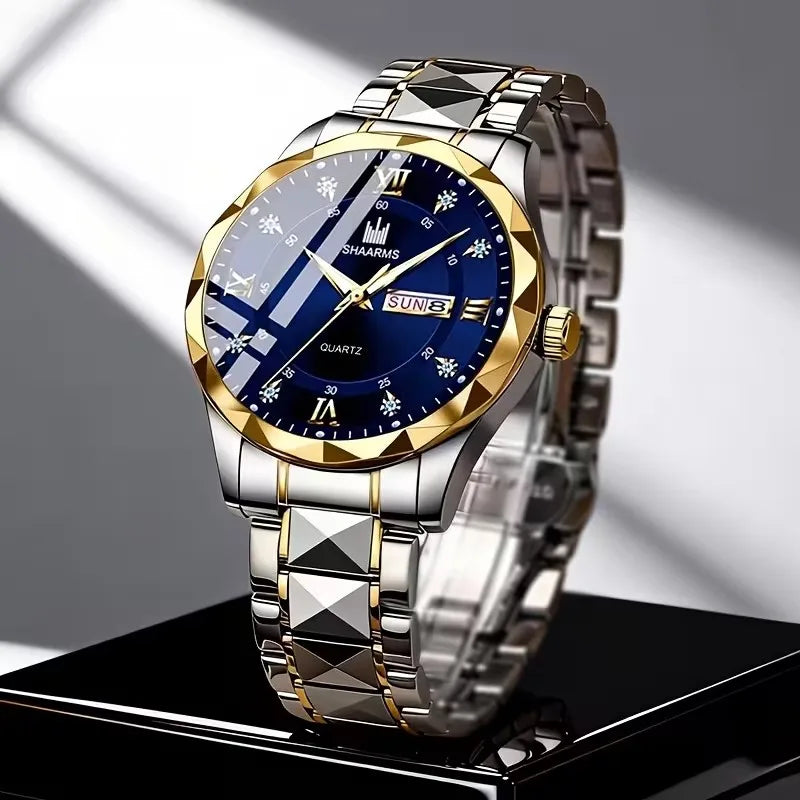 Men's Quartz Watch with Stainless Steel Bracelet