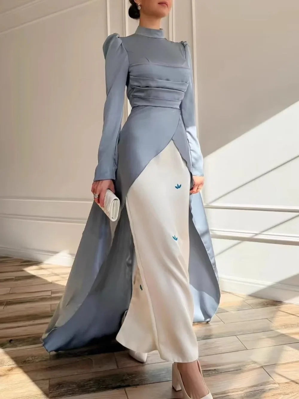 Women's Two-Tone Abaya Maxi Dress