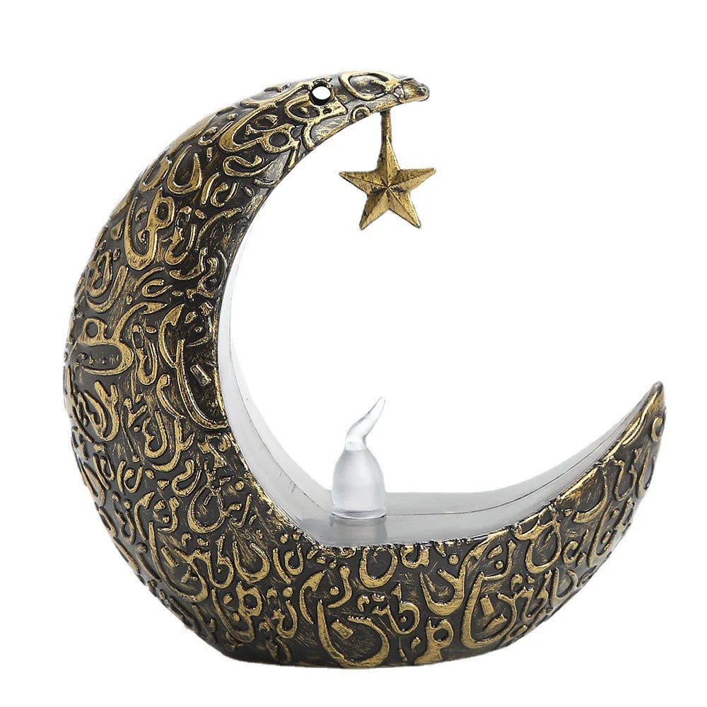 Crescent & Star LED Candle Lantern
