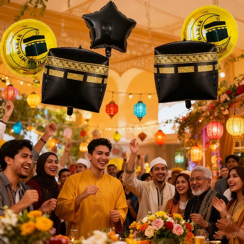 Umrah Mubarak Foil Balloon Set – 5 Pieces