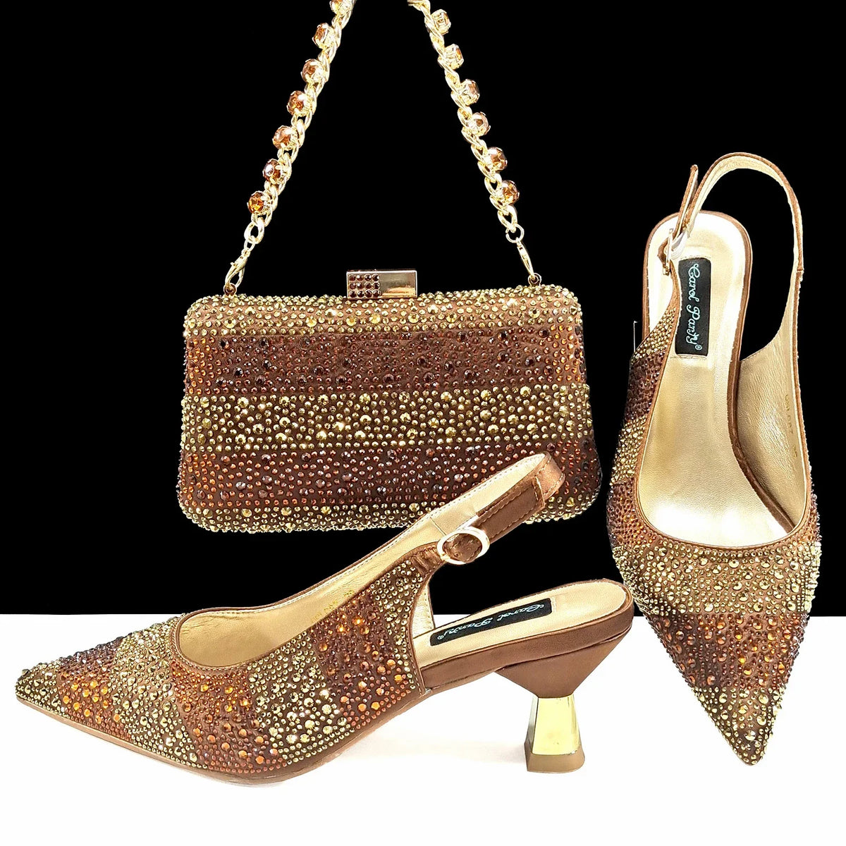 High Quality African Style Ladies Shoes And Bags Set ED125