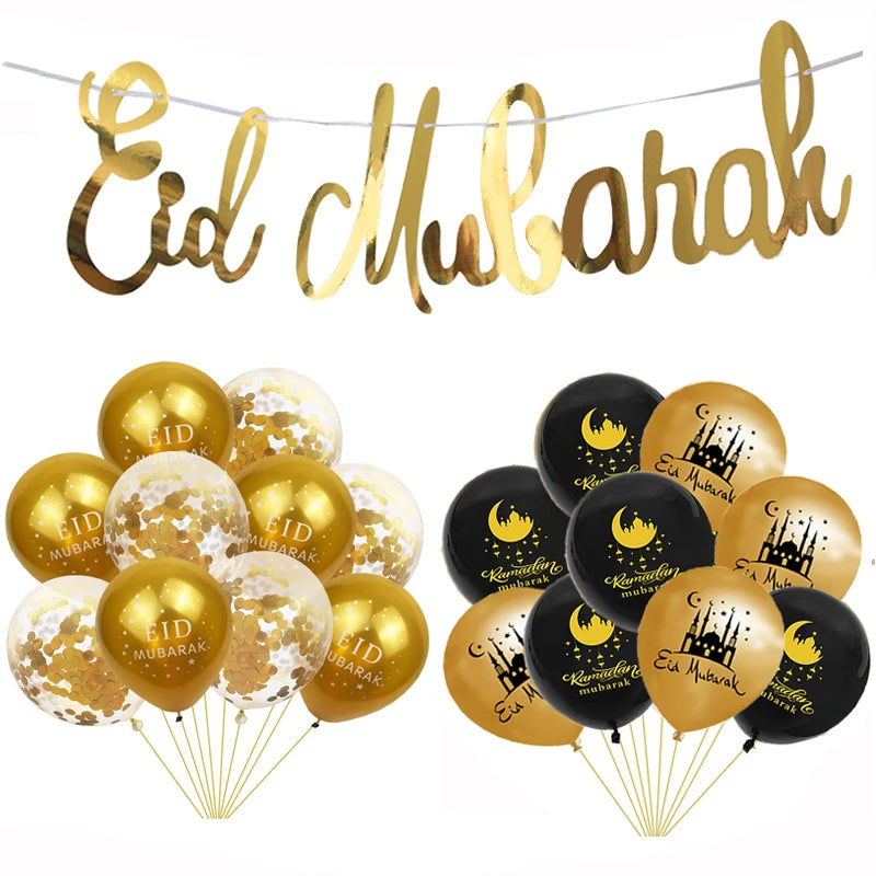 Eid Mubarak Balloons & Banner Decorations