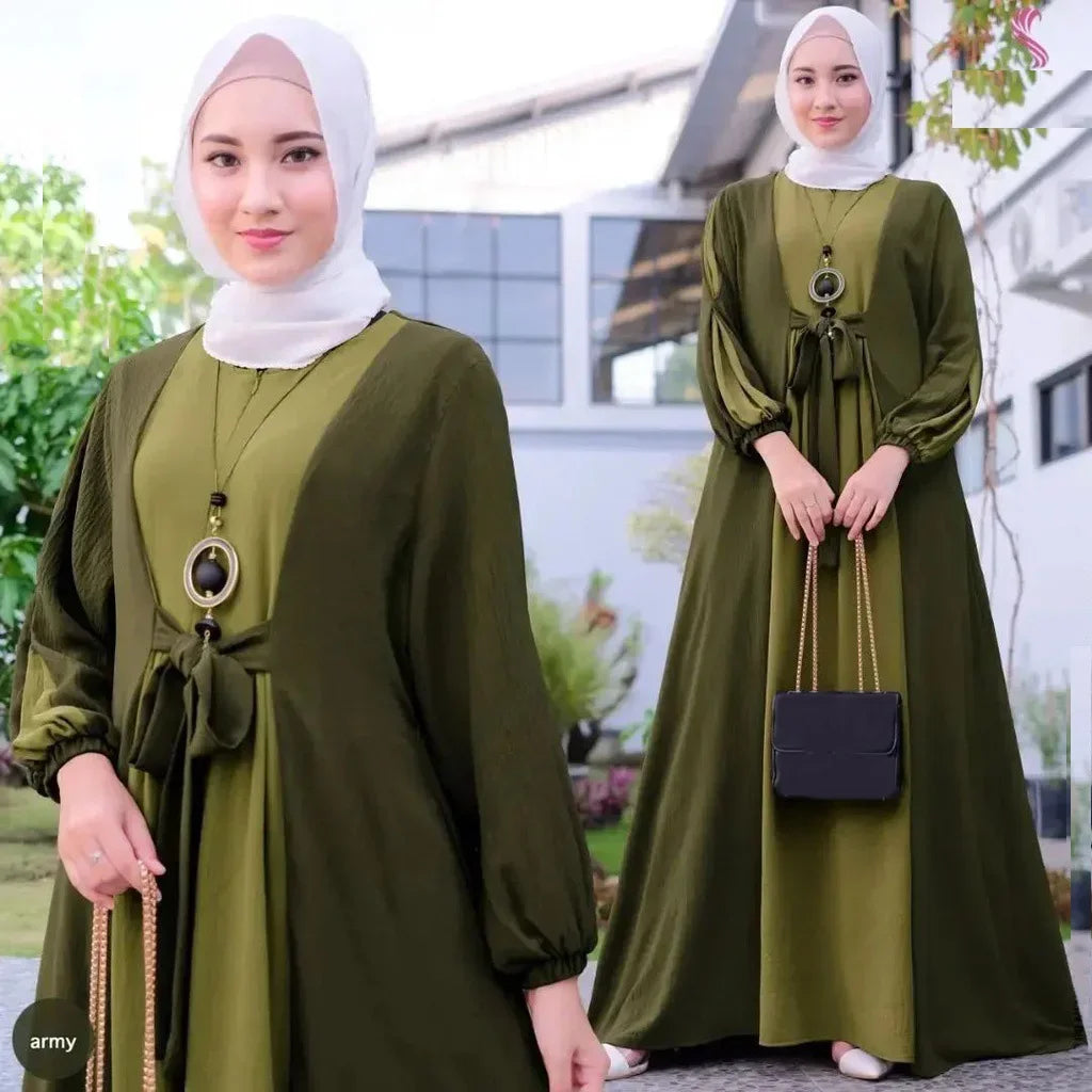 Women's Long-Sleeve Layered Abaya