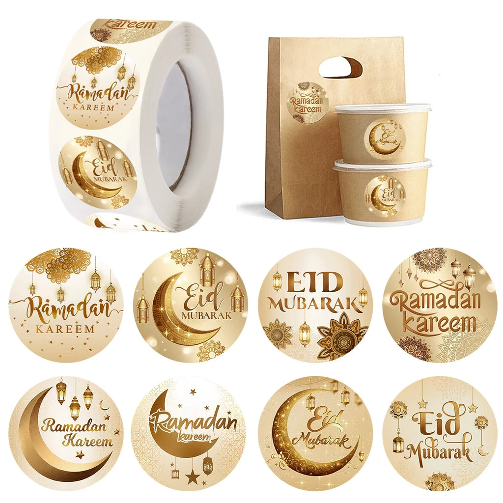 Eid & Ramadan Gold Gift Labels – 500 Stickers