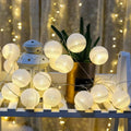 Battery-Operated Cotton Ball LED String Lights