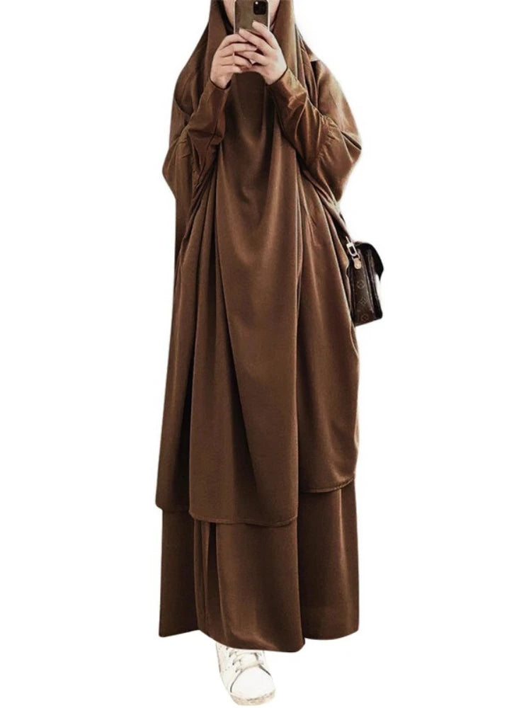 Women's Two-Piece Khimar Prayer Set